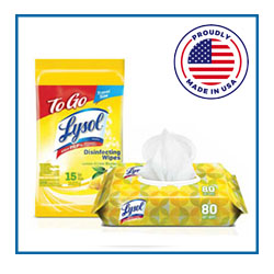 RAC99716 Lysol Flat Pack Lemon Disinfecting Wipes