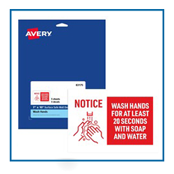 AVE83175 Surface Safe NOTICE WASH HANDS Wall Decals