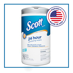 KCC53609 Scott 24 Hour Sanitizing Wipes